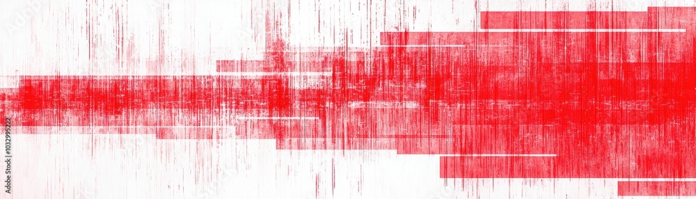 Poster an abstract composition featuring dynamic red lines on a white background, evoking energy and intens