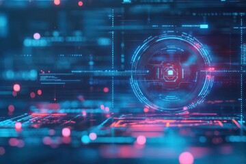 Bank transaction confirmed by AIpowered hologram, soft ambient lighting, 3D render, Technofuturistic style