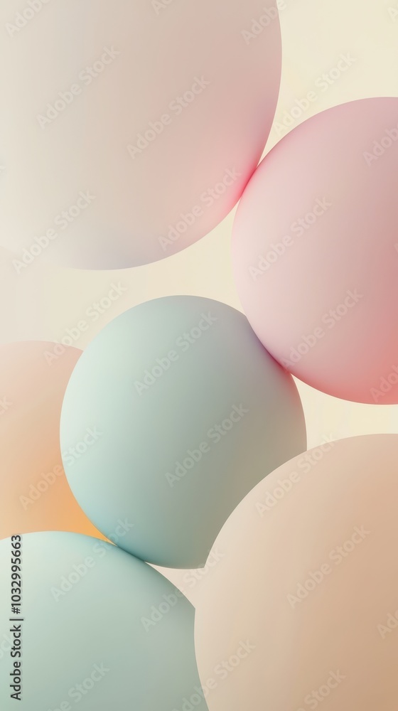 Poster soft pastel gradient background with circular elements