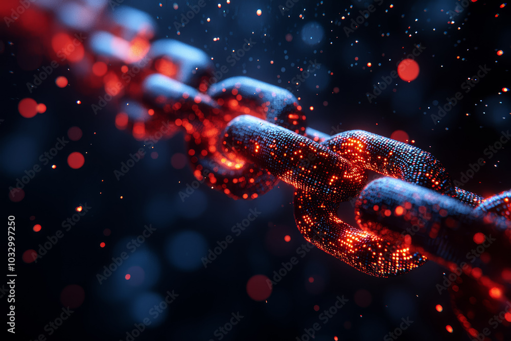Poster a blockchain platform helping artists protect their intellectual property, showcasing blockchain's r