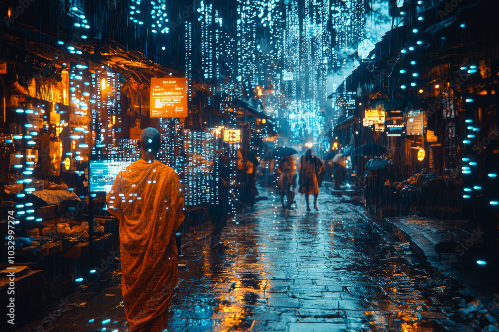 Poster a blockchain platform offering microloans to underserved communities, showcasing blockchain's role i