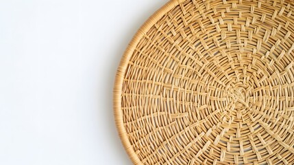 Fototapeta premium A woven luncheon mat on a white background. 