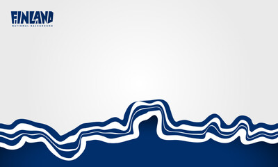 Waving blue white in abstract design. Finland independence day template
