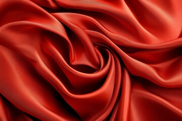 Obraz premium A close-up of vermillion fabric, flowing gently in the wind at a Buddhist temple