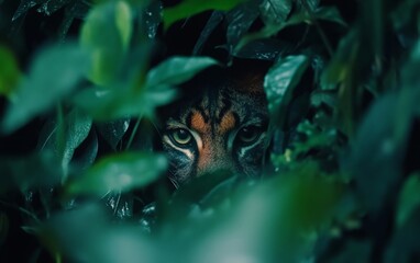 Obraz premium An animal hiding in plain sight in the dense jungle, invisible to predators and prey