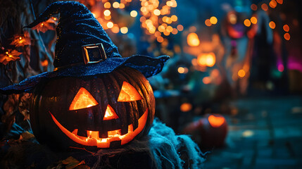 Obraz premium Hechizante Espectáculo: Una Fiesta Mágica de Halloween Deslumbrante