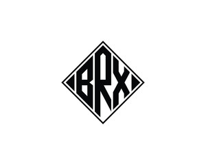 B R X logo design vector template. B R X