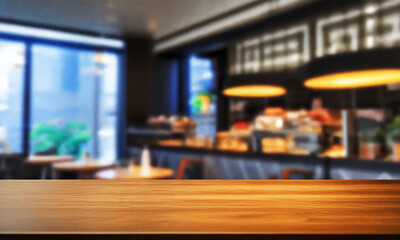 PRODUCT BACKGROUND WITH OUTFOCUSED WARM CAFE BEHIND