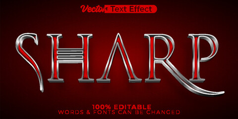 Sharp Text Effect Editable Alphabet