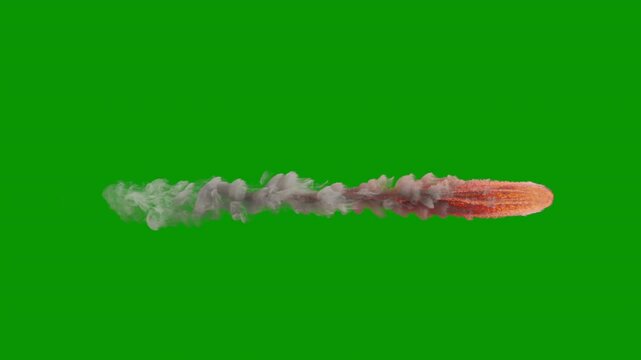 Video of rocket thruster exhaust, ionic propulsion or jet propulsion for a space craft, 4k 25p with green screen for transparent background and simple compositing	