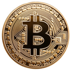 Golden bitcoin isolated 