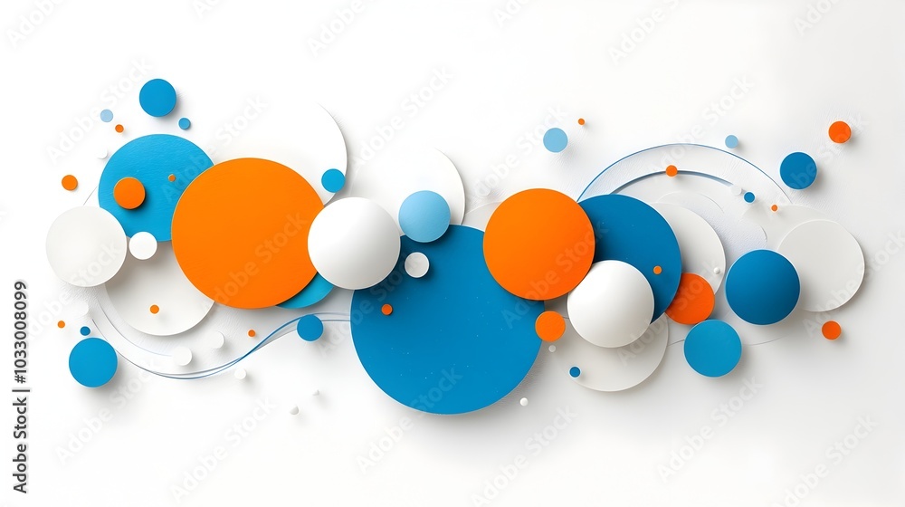 Poster elegant and modern symmetrical layered paper cut design featuring geometric circles in an abstract s