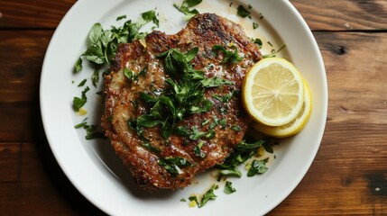 Close-Up View of Cotoletta alla Milanese Dish