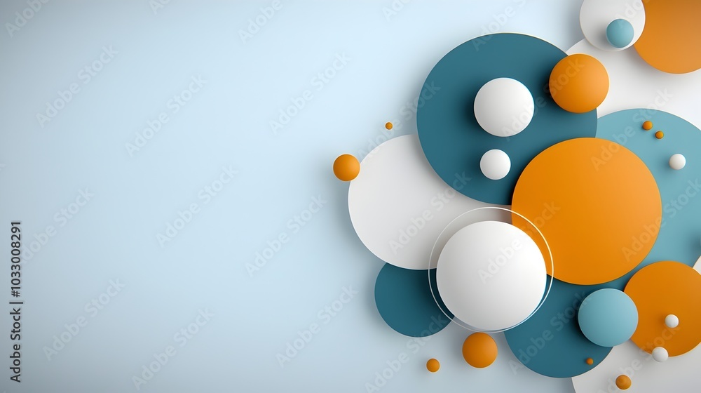 Aufkleber symmetrical layered paper cut design with geometric circular shapes in a modern and abstract visual 