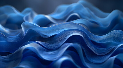 Obraz premium Abstract Blue 3D Wavy Background