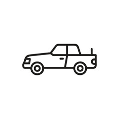Fototapeta premium Front view of a compact car icon, Sedan car icon, Side view of a pickup truck icon