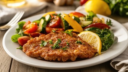 Delicious Milanese Veal with Fresh Salad Delight