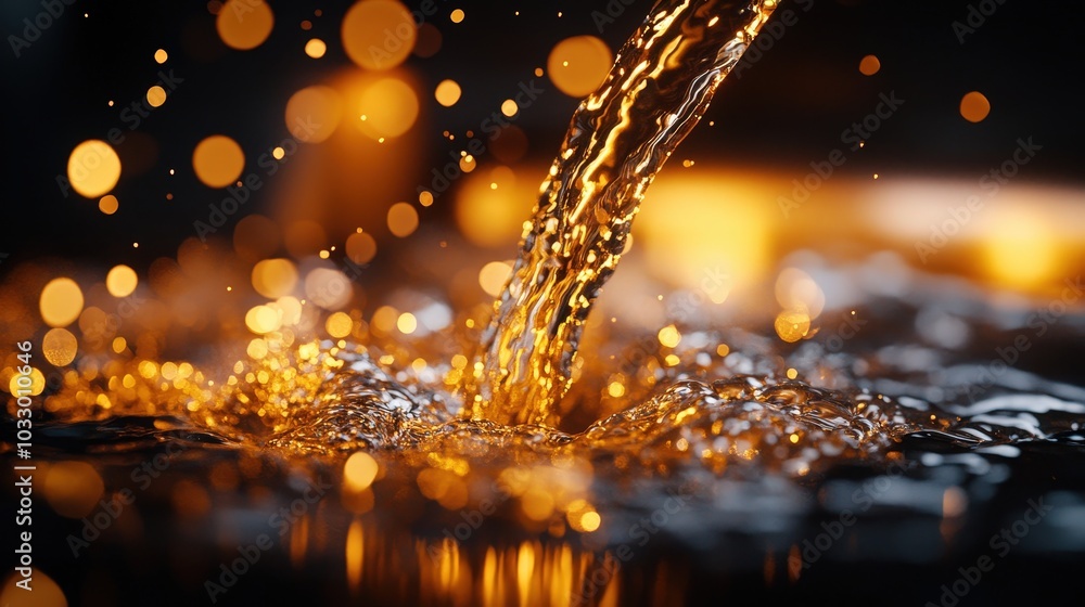 Poster expert plumber fixing sink pipe leakage in mid-air with sparkle reflections on gradient background i