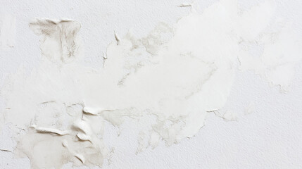 a close-up, top-down view of watercolor texture background: a single white watercolor wash applied on flat textured paper, texture background