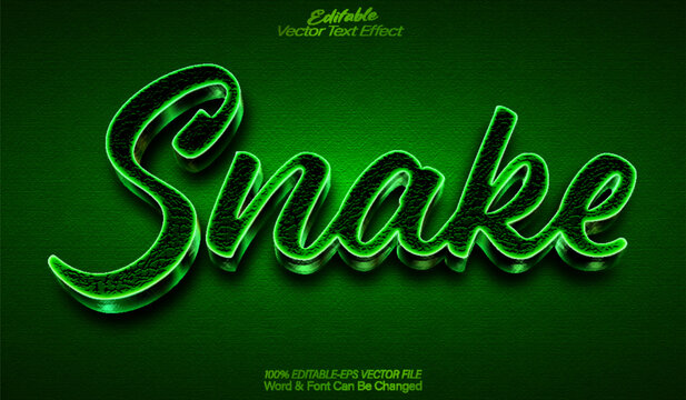  Snake Vector Text Effect Editable Alphabet Green Reptile Python Viper Wild