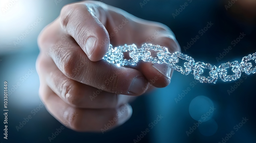 Poster secure digital business blockchain contract 3d concept decentralized agreement fintech innovation cr