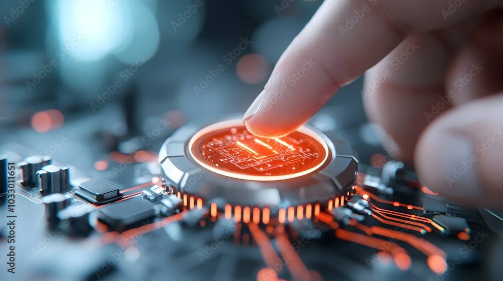 Poster seamless and blockchain propelling futuristic tech advancements a 3d depicting the convergence of cu