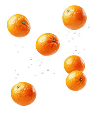 Delicious tangerines on transparent background