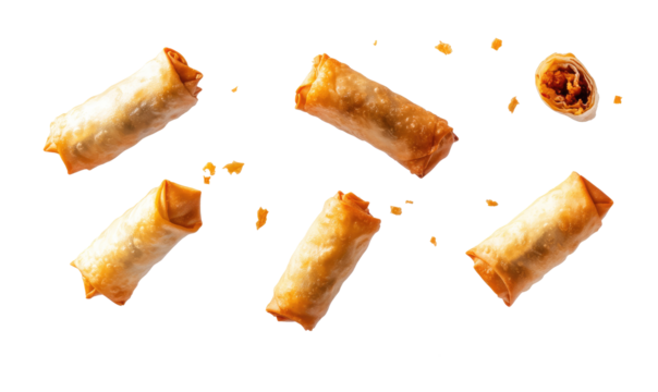 Chinese Traditional Spring roll on transparent background