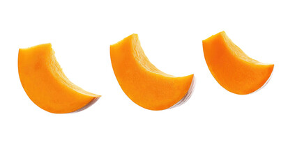 Vegetable pumpkin slice on transparent background