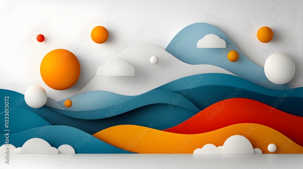 Poster striking layered paper cut geometric patterns with bold contrasts and abstract shapes for contempora