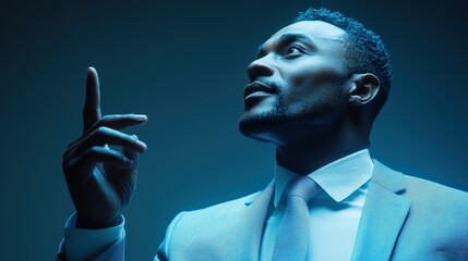 Successful African Businessman Delivering Presentation to Diverse Colleagues in Modern Office Setting