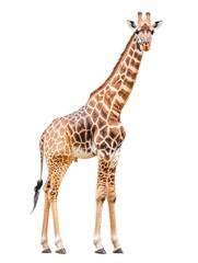 Obraz premium Tall Giraffe Against Gray Background