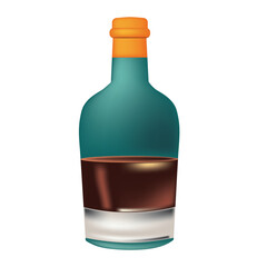 Bottle with coffee liqueur