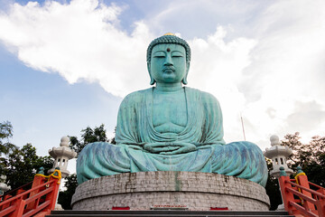 The Great Buddha (Daibutsu) at Wat Pra That Doi Pra Chan temple in Mae Tha District, Lampang,...