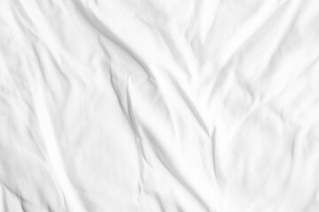 Obraz premium Close up white wrinkled fabric texture rippled surface and background, Soft focus.