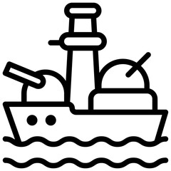 Warship Icon. Battleship Vector Icon