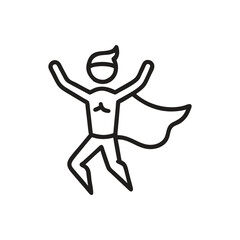 Person wearing a cape icon, Superhero wearing a cape lifting weights icon