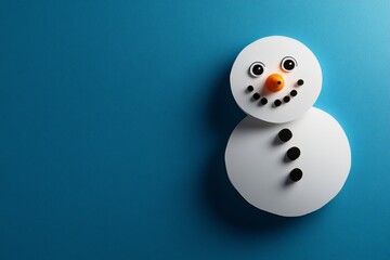 Obraz premium Minimalist snowman silhouette, with a carrot nose and two eyes
