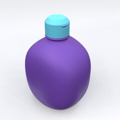 Elegant cosmetic bottle closeup on white background. Modern cover design. 3d illustration.
