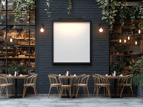 blank shop frame signage, blank restaurant shop sign, blank frame for advertising - ai