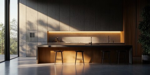 Obraz premium Modern Industrial Kitchen with Natural Light