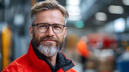 Caucasian railway engineer in uniform standing in train maintenance garage reviewing data and information on digital tablet device to inspect and analyze train equipment and infrastructure