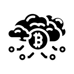 cloud cryptocurrency mining glyph icon vector. cloud cryptocurrency mining sign. isolated symbol illustration