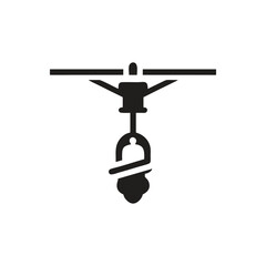 Zip line icon, Person Riding Zipline Icon