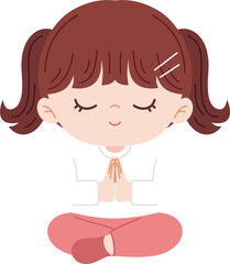 kid doing yoga cartoon character