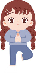 kid doing yoga cartoon character