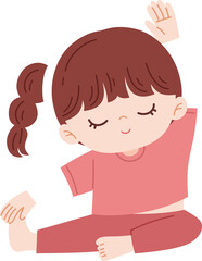 kid doing yoga cartoon character