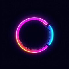 Obraz premium Neon Circle Progress Bar: A vibrant, futuristic, and abstract illustration of a glowing neon circle progress bar, perfect for representing progress, loading, or a dynamic circular interface.