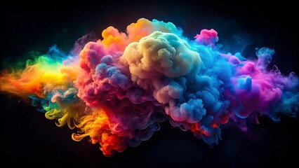 Fototapeta premium Abstract Swirling Clouds of Vivid Color Against a Dark Canvas