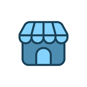 recommend clip art: Minimalist outline store icon. E-commerce and shopping icon